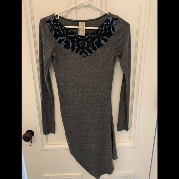 Free People Dress gray/black/blue crocheted XS - Picture 1 of 3